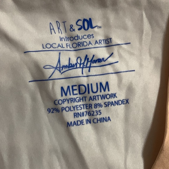 Art and Sol Amber H Horan Florida Turtle Long Sleeve Top Medium M - Picture 3 of 4